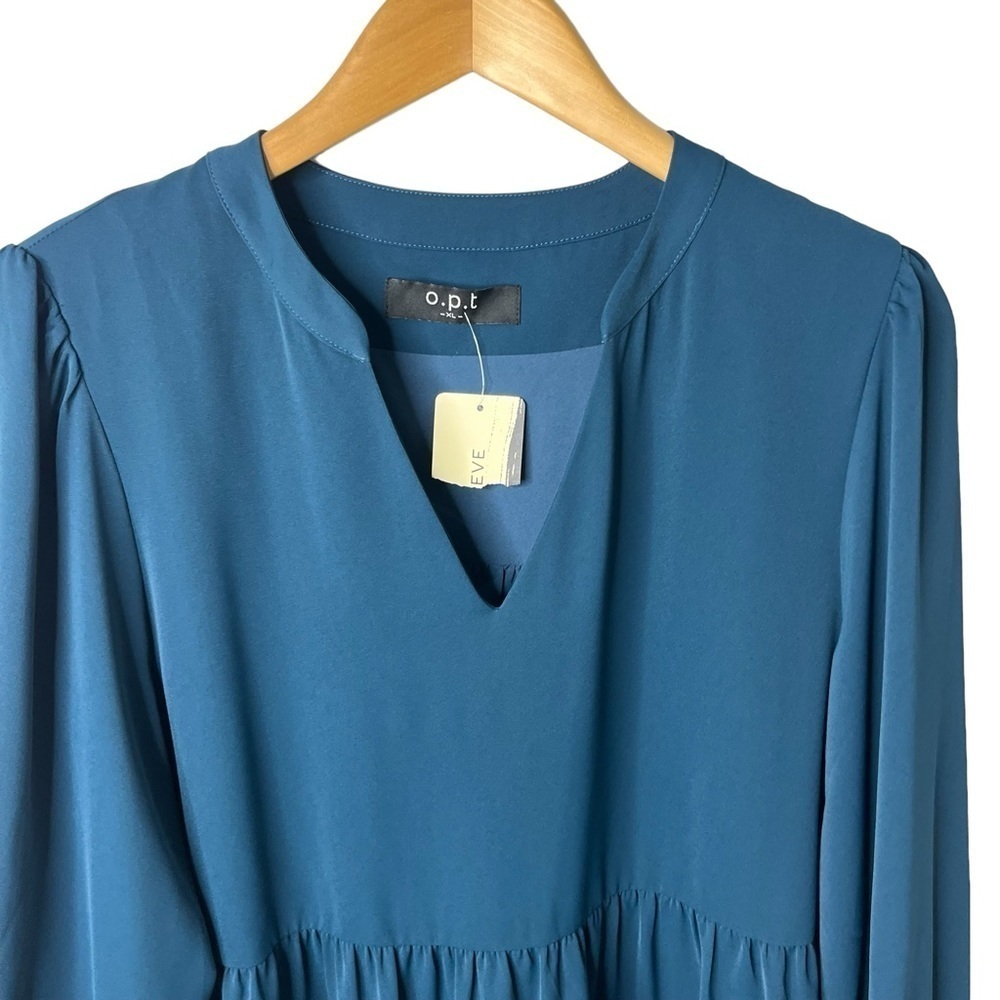 O.P.T. Evereve Bay Dress Teal Size XL V Neck Tiered Dress - Picture 4 of 9